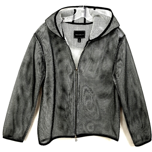 Nwot Tonia Debellis Designer Longsleeve Mesh Hooded Zip Front Jacket - Picture 9 of 16